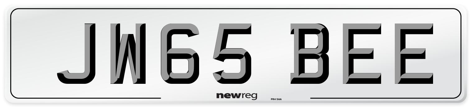 JW65 BEE Number Plate from New Reg
